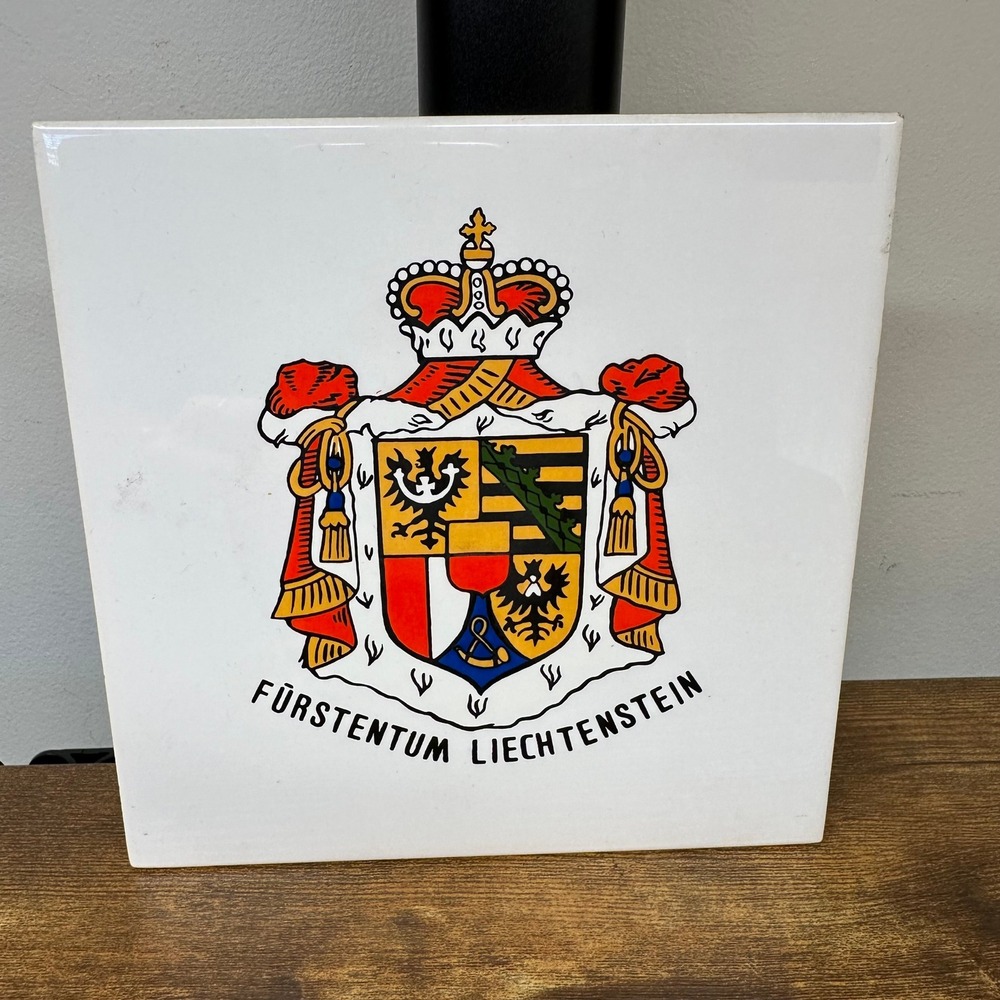 Villeroy & Boch Liechtenstein Coat of Arms Ceramic Wall Tile Decorative Crest